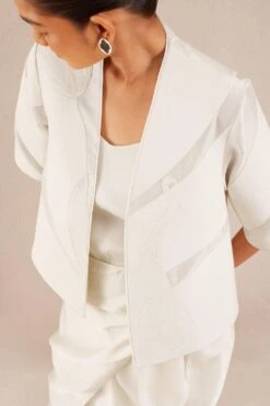 AMPM Qadira Elegant Ivory Chanderi Jacket Set -Inca Sales Store 271223am32 3