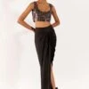 Studio RIGU Dramatic Black Firefly Blouse & Draped Skirt Set -Inca Sales Store 271223sr31 1