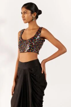 Studio RIGU Dramatic Black Firefly Blouse & Draped Skirt Set 7 Studio RIGU Dramatic Black Firefly Blouse & Draped Skirt Set -Inca Sales Store 271223sr31 3