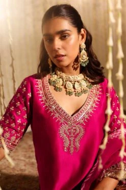 Sheetal Batra Aaira Radiant Pink Embellished Kurta Set -Inca Sales Store 2712s23b29 4