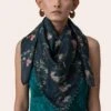 November Noon Navy Blue Butterfly Scarf