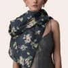 November Noon Citrus Heat Navy Blue Scarf