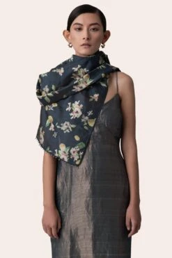 November Noon Citrus Heat Navy Blue Scarf -Inca Sales Store 271nn25 3