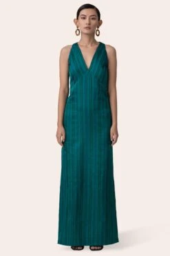 November Noon Bougainvillea Bloom V-neck Dress