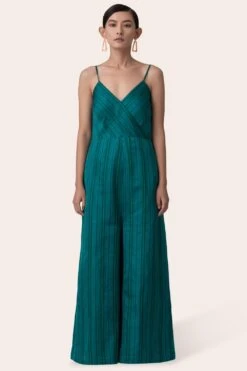 November Noon Bougainvillea Teal Jumpsuit