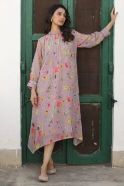 Begum Pret Nilofer Dusty Rose Floral Dress