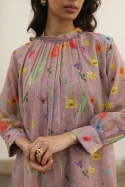 Begum Pret Nilofer Dusty Rose Floral Dress -Inca Sales Store 272bgp5 4