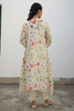Begum Pret Nilofer Ivory A-line Floral Kurta Set -Inca Sales Store 272bgp6 3