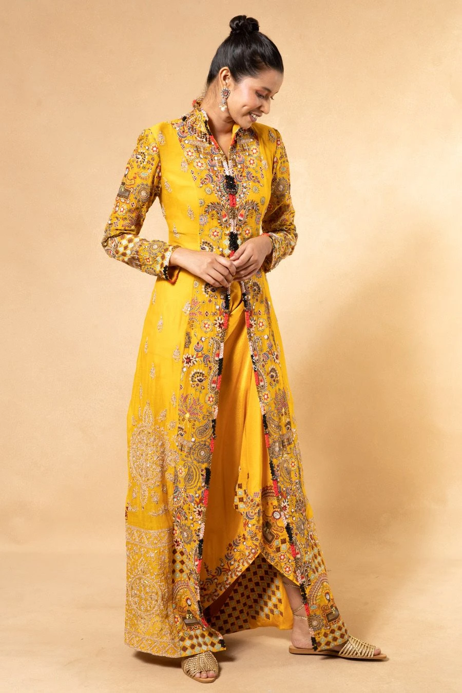 Anamika Khanna Yellow Embellished Jacket & An Asymmetric Skirt 5 Anamika Khanna Yellow Embellished Jacket & An Asymmetric Skirt - Image 3