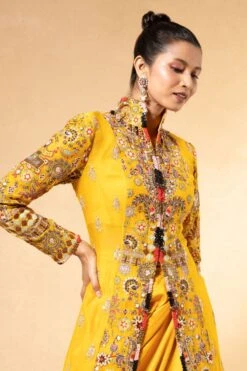 Anamika Khanna Yellow Embellished Jacket & An Asymmetric Skirt 11 Anamika Khanna Yellow Embellished Jacket & An Asymmetric Skirt -Inca Sales Store 27323ank4 4