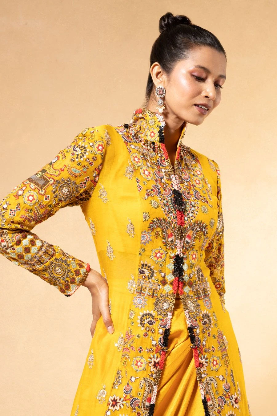 Anamika Khanna Yellow Embellished Jacket & An Asymmetric Skirt 6 Anamika Khanna Yellow Embellished Jacket & An Asymmetric Skirt - Image 4