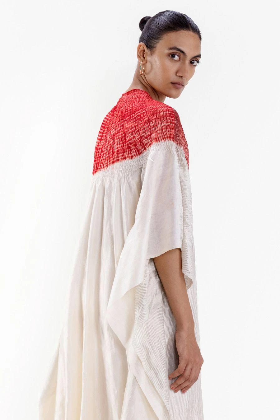 Medium Metallic Ivory Shibori Kaftan 5 Medium Metallic Ivory Shibori Kaftan - Image 3