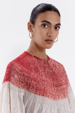 Medium Metallic Ivory Shibori Kaftan 10 Medium Metallic Ivory Shibori Kaftan -Inca Sales Store 27423sm16 4