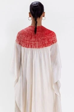 Medium Metallic Ivory Shibori Kaftan 11 Medium Metallic Ivory Shibori Kaftan -Inca Sales Store 27423sm16 5