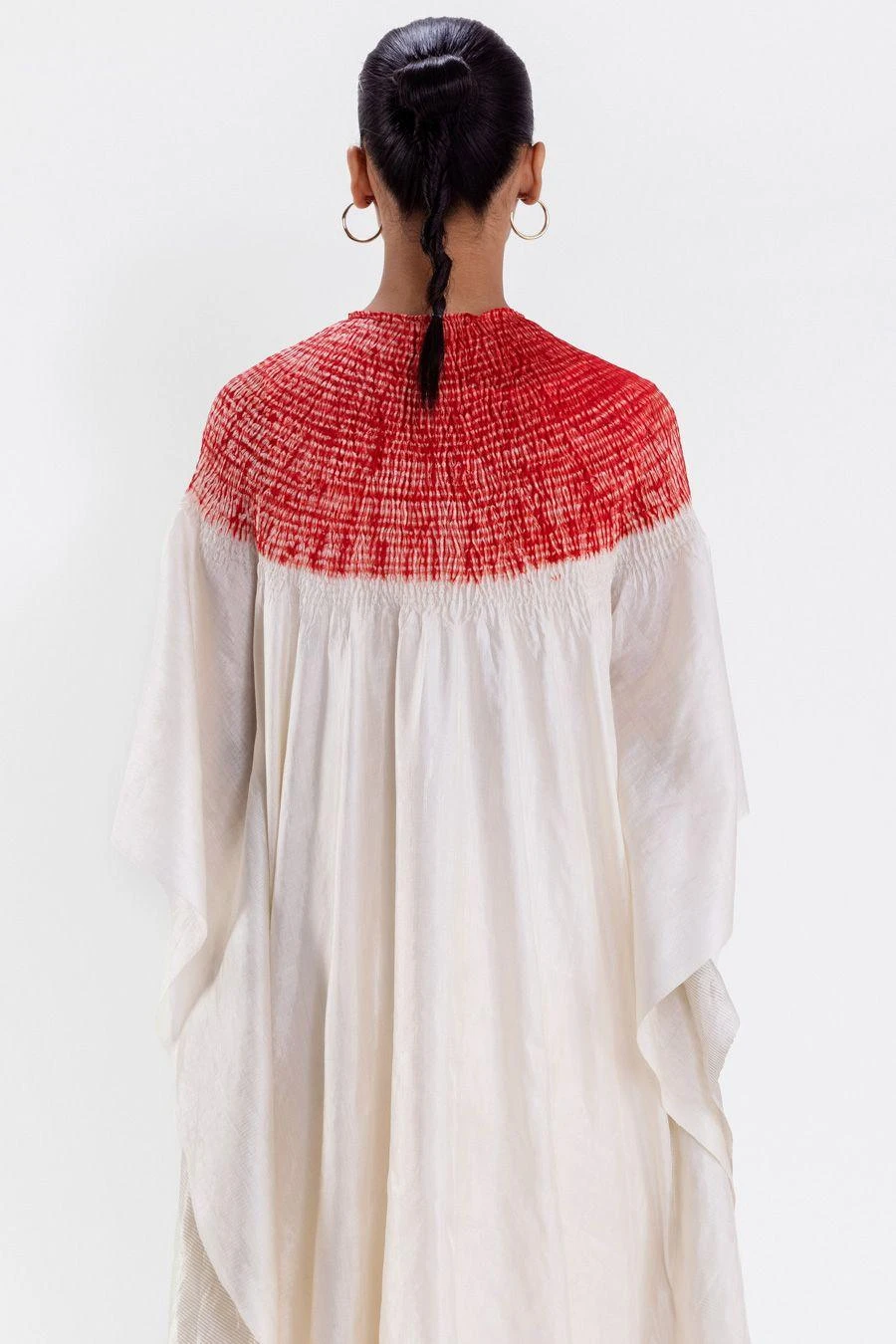 Medium Metallic Ivory Shibori Kaftan 7 Medium Metallic Ivory Shibori Kaftan - Image 5