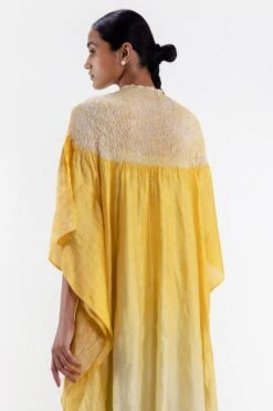 Medium Metallic Yellow Shibori Kaftan 7 Medium Metallic Yellow Shibori Kaftan -Inca Sales Store 27423sm18 2
