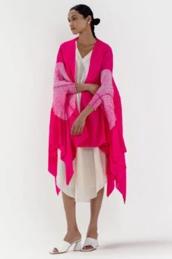 Medium Fuchsia Shibori Cape -Inca Sales Store 27423sm29 3