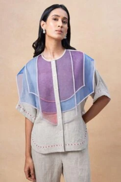 GRAINE Beige Mesh Layered Co-ord Set -Inca Sales Store 27623gre5 4