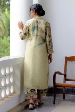 Archana Jaju Ivory Sage Handpainted Kalamkari Kurta Set -Inca Sales Store 27923aja9 4