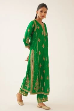 KORA Green Thread Embellished Kalidar Kurta Set -Inca Sales Store 27923ka14 3