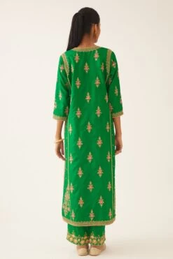 KORA Green Thread Embellished Kalidar Kurta Set -Inca Sales Store 27923ka14 6