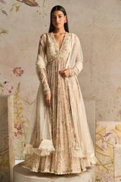 Ridhi Mehra Ivory Floral Printed Anarkali Set