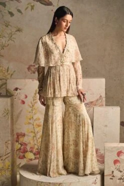 Ridhi Mehra Ivory Floral Printed Gharara Set