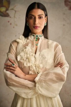 Ridhi Mehra Ivory Embellished Shirt -Inca Sales Store 27923rm30 2