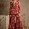 Ridhi Mehra Red Floral Printed Sharara Set