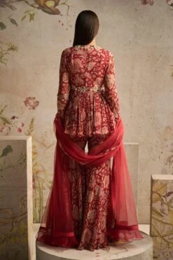 Ridhi Mehra Red Floral Printed Sharara Set -Inca Sales Store 27923rm44 3