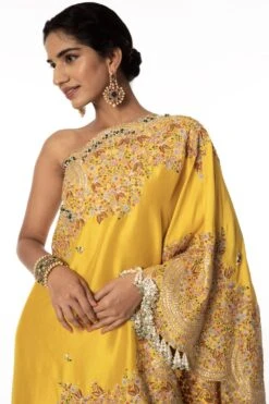 Anamika Khanna Yellow Embroidered Tunic With A Sharara -Inca Sales Store 279an1 4