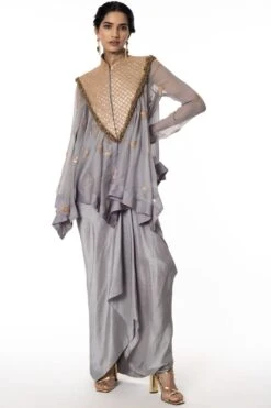 Anamika Khanna Grey Embroidered Co-ord Set