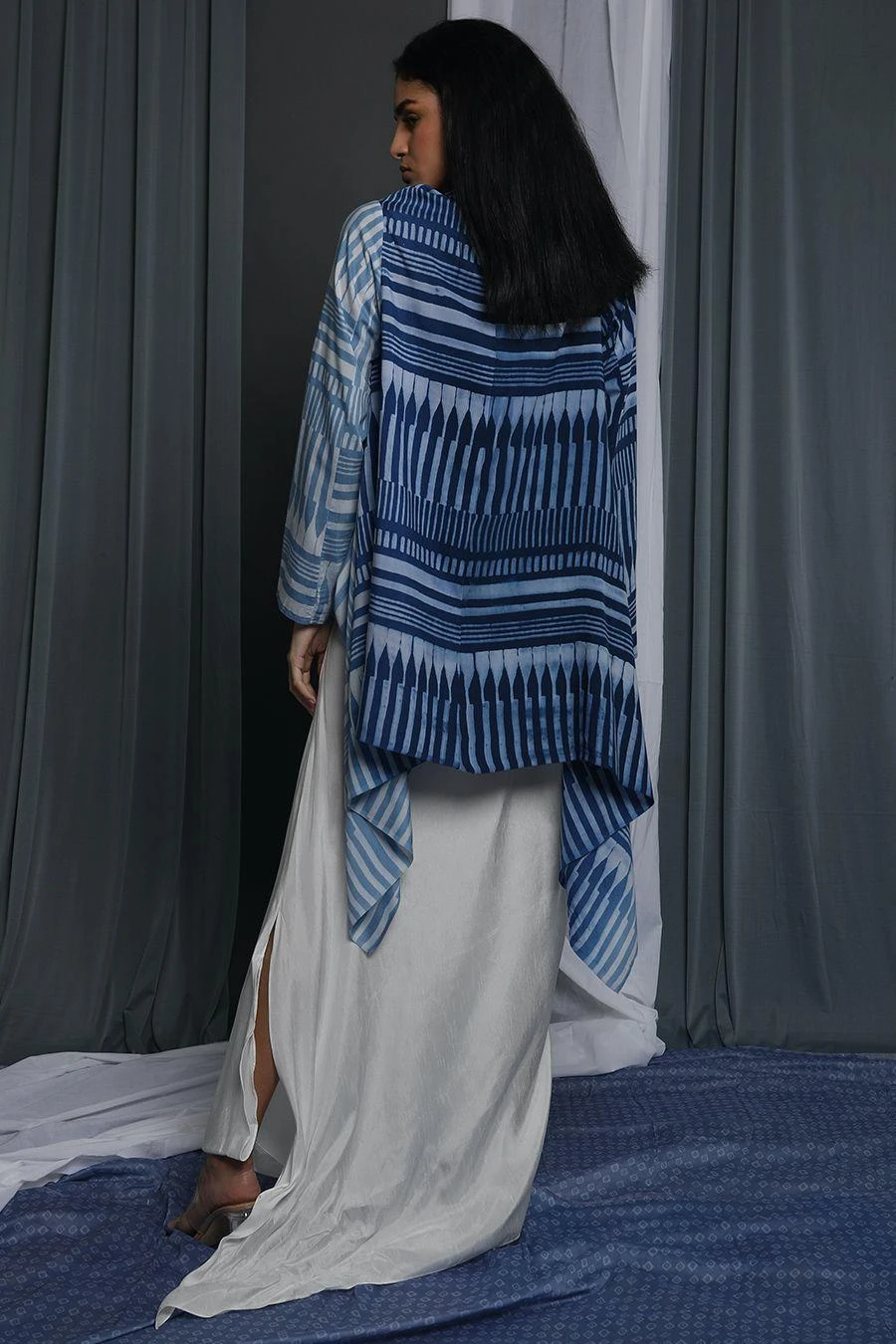 Krishna Mehta Blue Shaded Jacket 6 Krishna Mehta Blue Shaded Jacket - Image 4