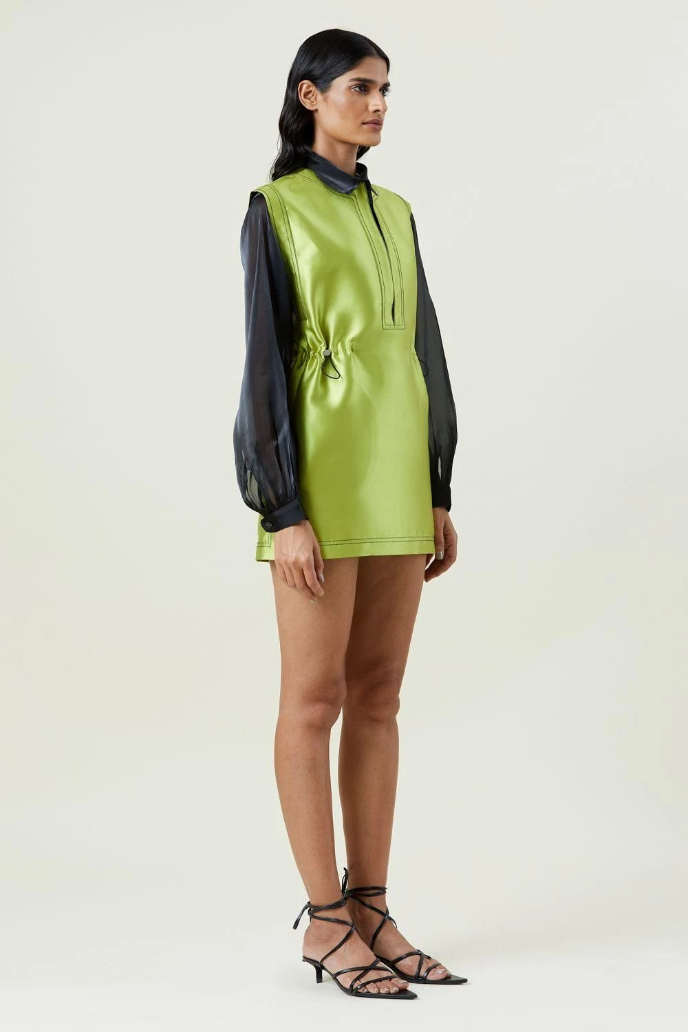 Kanika Goyal Label Green Taffeta Mini Dress 4 Kanika Goyal Label Green Taffeta Mini Dress - Image 2