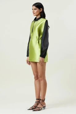 Kanika Goyal Label Green Taffeta Mini Dress 8 Kanika Goyal Label Green Taffeta Mini Dress -Inca Sales Store 281123kgl3 3 1