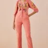 Chandrima Blush Floral Applique And Cutwork Jumpsuit 1 Chandrima Blush Floral Applique And Cutwork Jumpsuit -Inca Sales Store 2811cha34 1