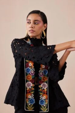 Chandrima Black Embellished Cutwork Jacket -Inca Sales Store 2811cha41 3