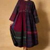 Injiri Navy Blue Smocked Woolen Jacket