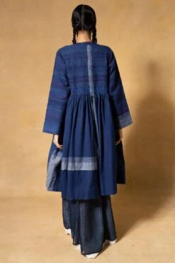 Injiri Blue Smocked Woolen Jacket -Inca Sales Store 2811inj8 6