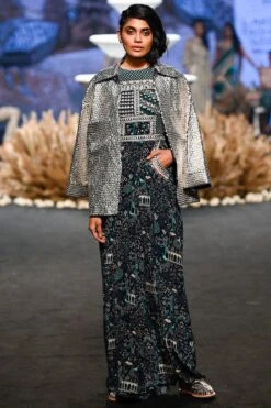 SVA Blue Patchwork Jumpsuit & A Bomber Jacket