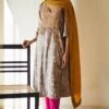 Shorshe Warm Ecru Velvet Kurta & Pink Pants -Inca Sales Store 2812sho10 1