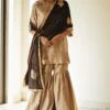 Shorshe Warm Beige Mulberry Silk Kurta & Sharara