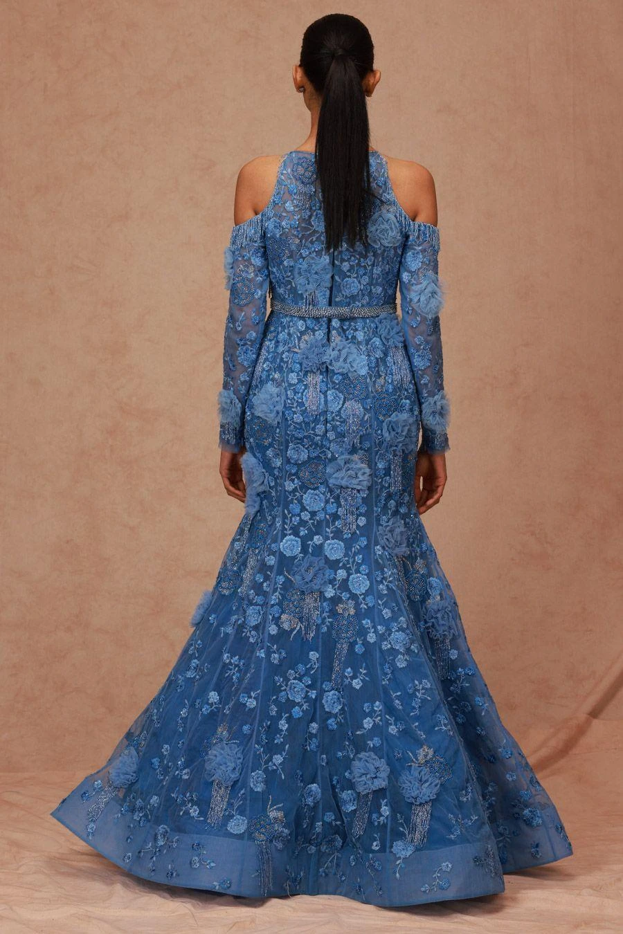 Shriya Som Cerulean Blue Floral Embellished Gown 5 Shriya Som Cerulean Blue Floral Embellished Gown - Image 3