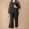 Bodhi Tree Black Embellished Bomber Jacket