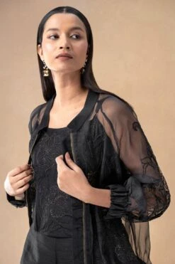 Bodhi Tree Black Embellished Bomber Jacket -Inca Sales Store 2823bt10 4