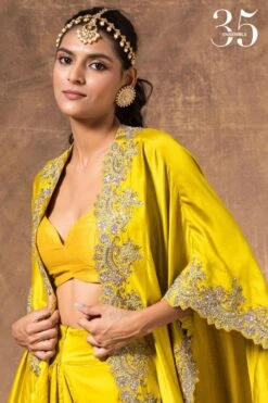 Jayanti Reddy Mustard Zardosi Embroidered Cape Set 10 Jayanti Reddy Mustard Zardosi Embroidered Cape Set -Inca Sales Store 283jr17 4