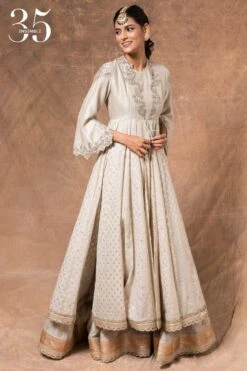 Jayanti Reddy Ivory Double Tiered Anarkali Set -Inca Sales Store 283jr19 2