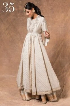 Jayanti Reddy Ivory Double Tiered Anarkali Set -Inca Sales Store 283jr19 3