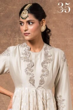 Jayanti Reddy Ivory Double Tiered Anarkali Set -Inca Sales Store 283jr19 4