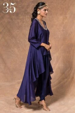 Jayanti Reddy Purple High Low Tunic & Dhoti Pants -Inca Sales Store 283jr33 3